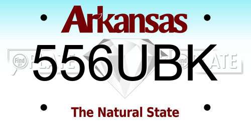 556UBK Arkansas License Plate