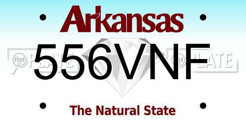 556VNF Arkansas License Plate