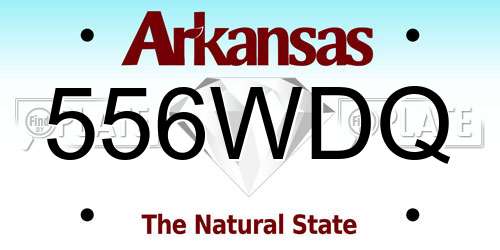 556WDQ Arkansas License Plate