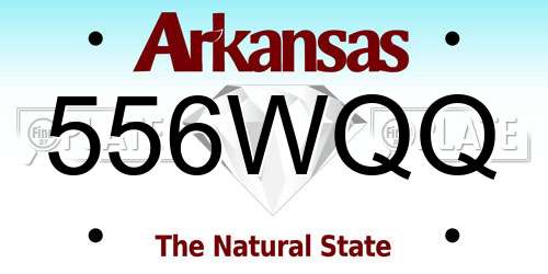 556WQQ Arkansas License Plate