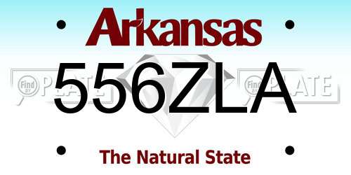 556ZLA Arkansas License Plate