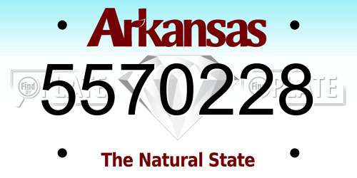 5570228 Arkansas License Plate