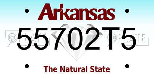 55702T5 Arkansas License Plate