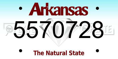 5570728 Arkansas License Plate