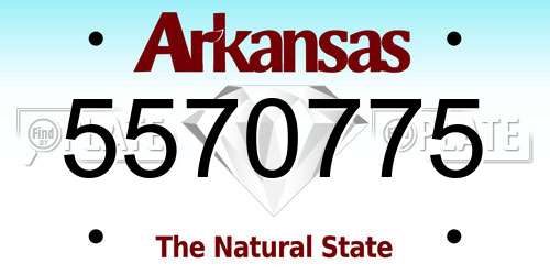 5570775 Arkansas License Plate