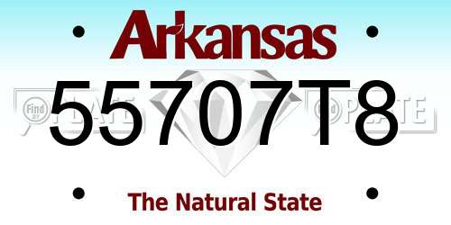 55707T8 Arkansas License Plate
