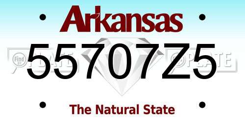 55707Z5 Arkansas License Plate