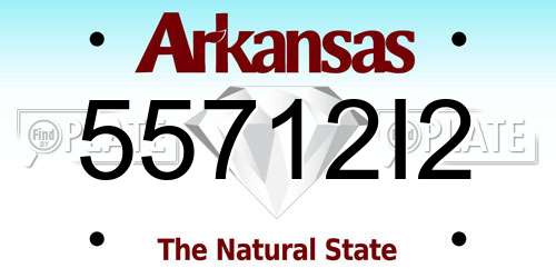 55712I2 Arkansas License Plate