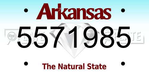 5571985 Arkansas License Plate