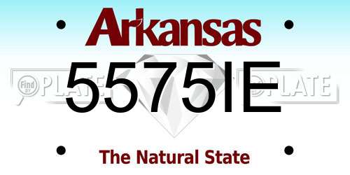 5575IE Arkansas License Plate