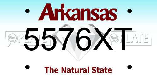 5576XT Arkansas License Plate
