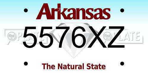 5576XZ Arkansas License Plate