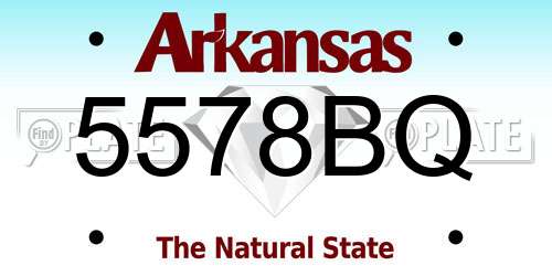 5578BQ Arkansas License Plate