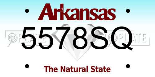 5578SQ Arkansas License Plate