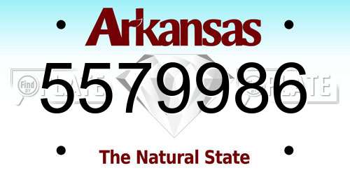 5579986 Arkansas License Plate