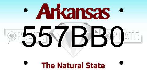 557BB0 Arkansas License Plate