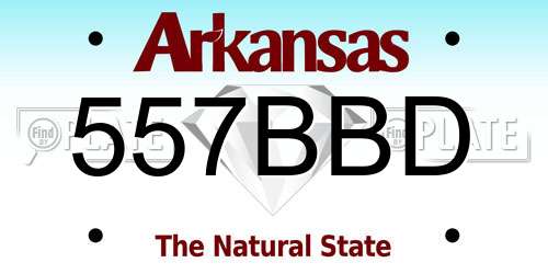 557BBD Arkansas License Plate