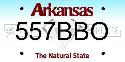 557BBO Arkansas License Plate