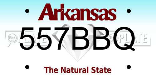 557BBQ Arkansas License Plate