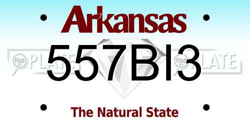 557BI3 Arkansas License Plate