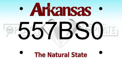 557BS0 Arkansas License Plate