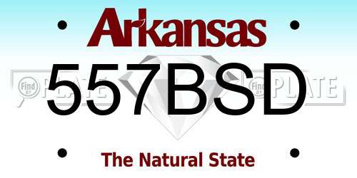 557BSD Arkansas License Plate
