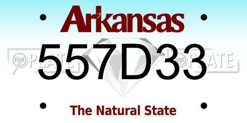 557D33 Arkansas License Plate