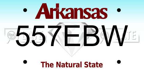 557EBW Arkansas License Plate