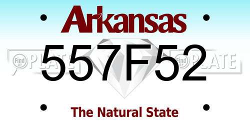 557F52 Arkansas License Plate