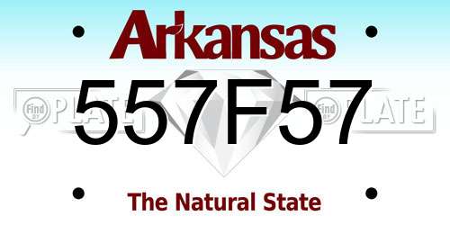557F57 Arkansas License Plate