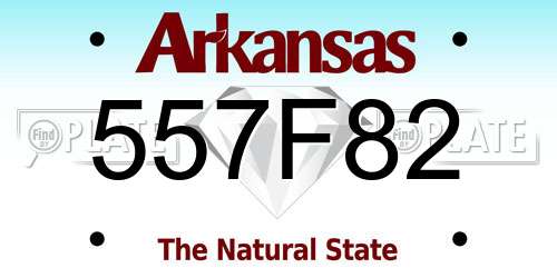 557F82 Arkansas License Plate