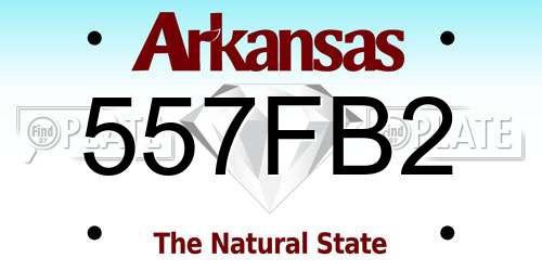557FB2 Arkansas License Plate