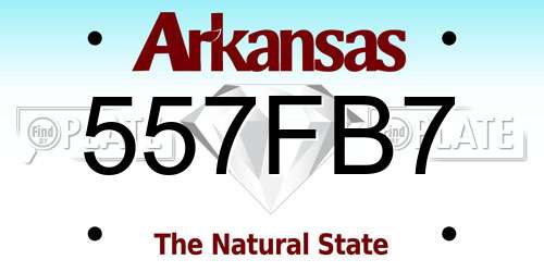 557FB7 Arkansas License Plate