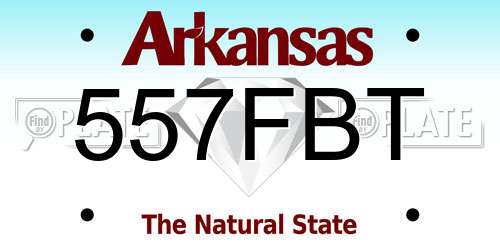 557FBT Arkansas License Plate