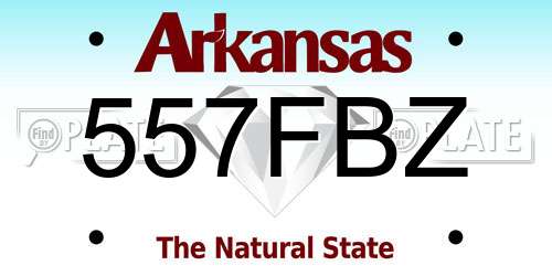 557FBZ Arkansas License Plate