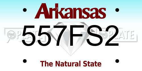 557FS2 Arkansas License Plate