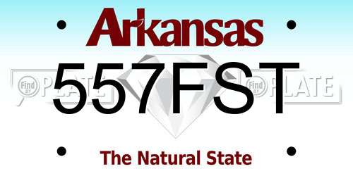 557FST Arkansas License Plate