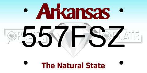 557FSZ Arkansas License Plate