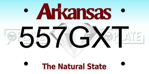 557GXT Arkansas License Plate