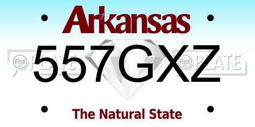 557GXZ Arkansas License Plate