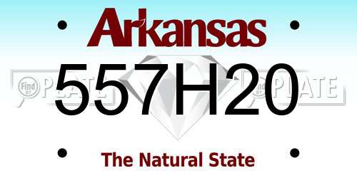 557H20 Arkansas License Plate