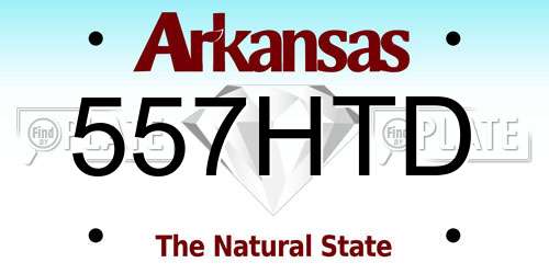 557HTD Arkansas License Plate