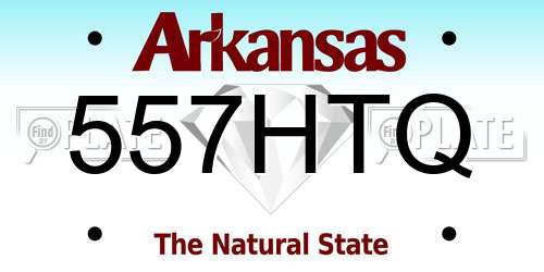 557HTQ Arkansas License Plate