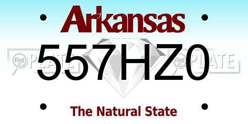 557HZ0 Arkansas License Plate