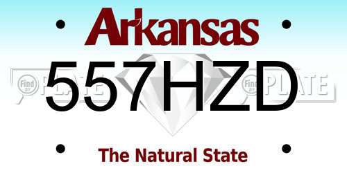 557HZD Arkansas License Plate