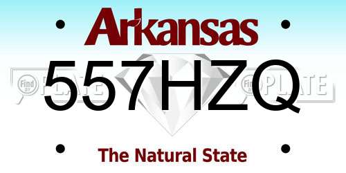 557HZQ Arkansas License Plate