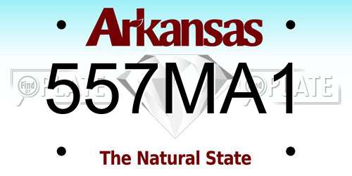 557MA1 Arkansas License Plate