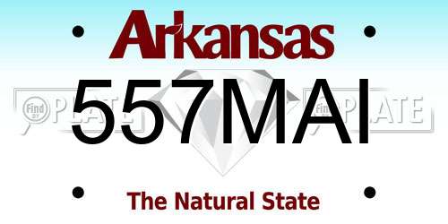 557MAI Arkansas License Plate