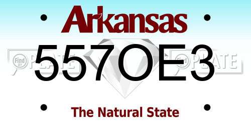 557OE3 Arkansas License Plate