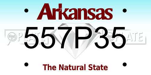 557P35 Arkansas License Plate